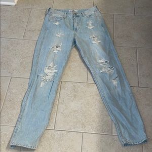 Hollister- high waisted ripped mom jeans